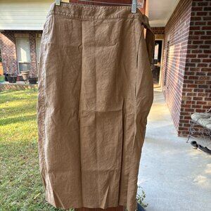 VINCE Khaki Midi Skirt Size 16